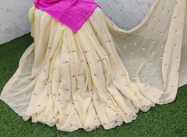 Peach Georgette Works 20DEC8E