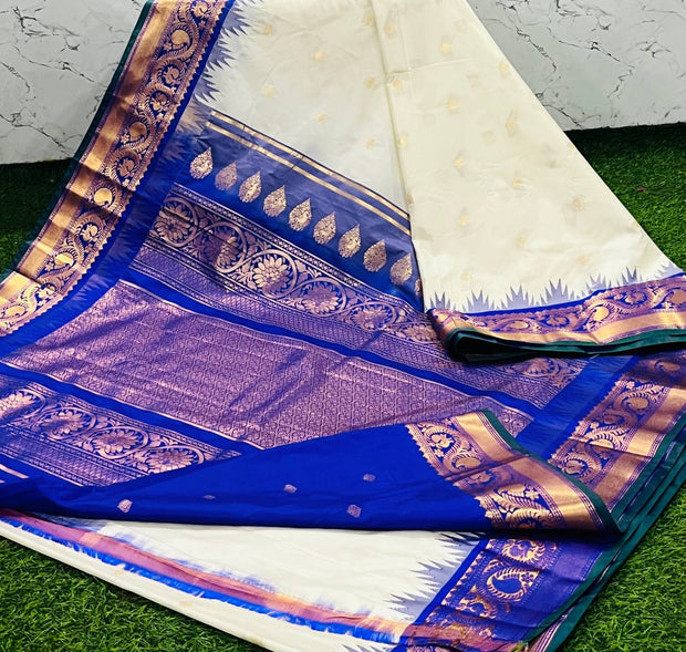 White Handloom Gadwal 1 K5-5