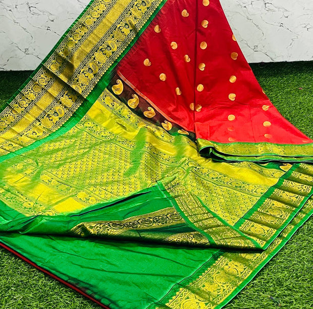 Red Handloom Gadwal 1 K5-10