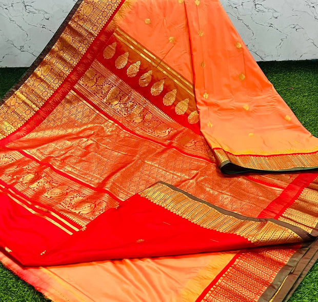 Orange Handloom Gadwal 1 K5-11