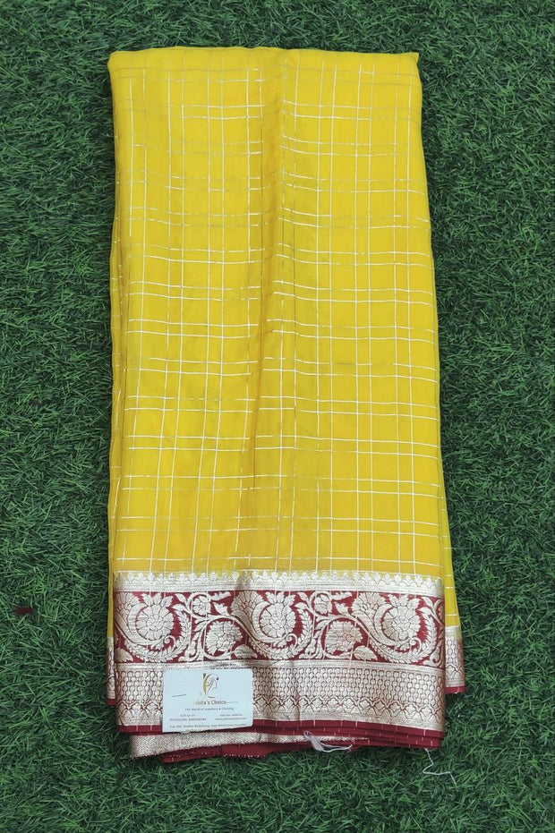 Yellow Kadhi Georgette 9 J4-6E