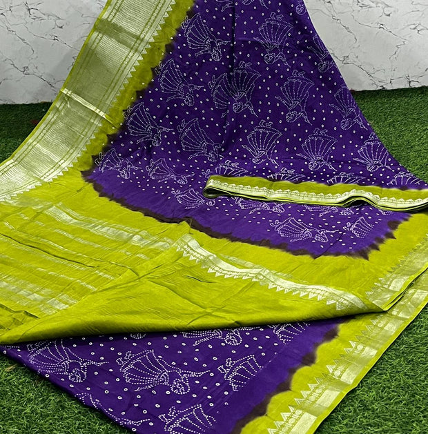 Purple Mangalgiri Bandhini 3 K5-9