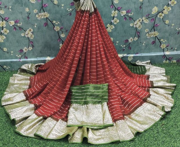 Red Khadi Georgette 26DEC3