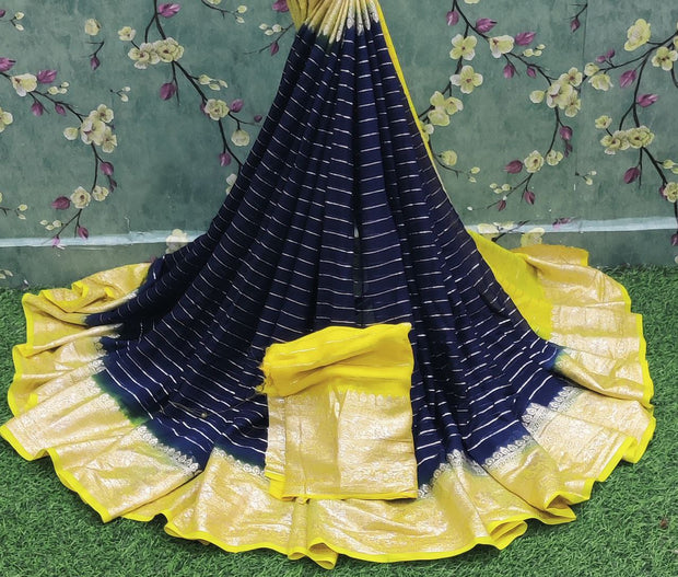 Blue Khadi Georgette 26DEC5