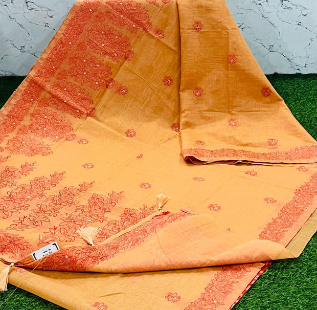 Light Orange Jamdani 9 K5-7