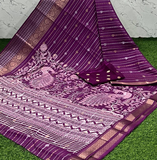 Burgundy Mysore Crepe 10 K5-6