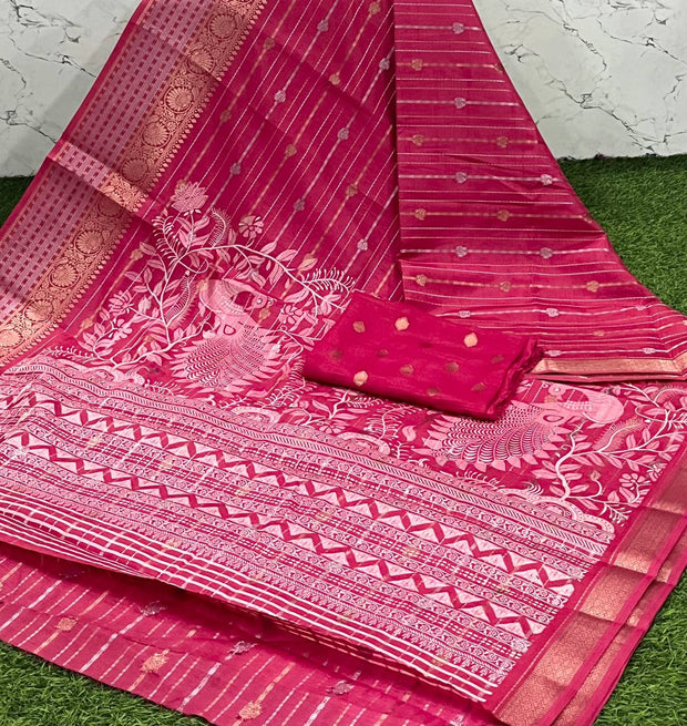 Tomato Pink Mysore Crepe 10 K5-4