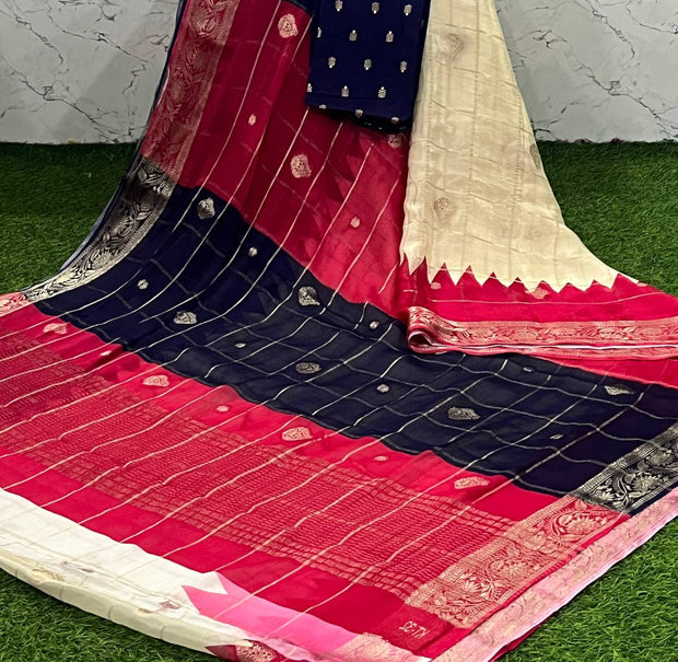 Blue Mysore Crepe 11 K5-4