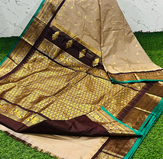 Beige Handloom Gadwal 13 K5-8