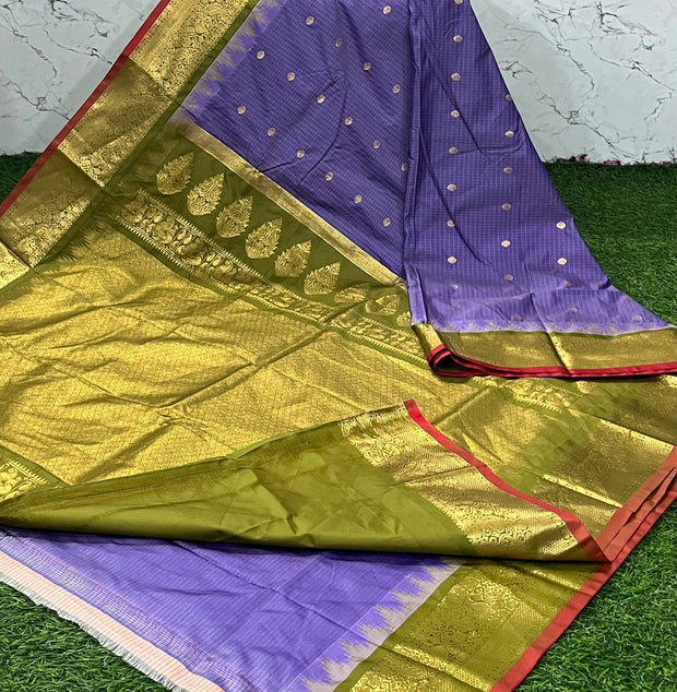 Lavender-Green Handloom Gadwal 13 K5-3