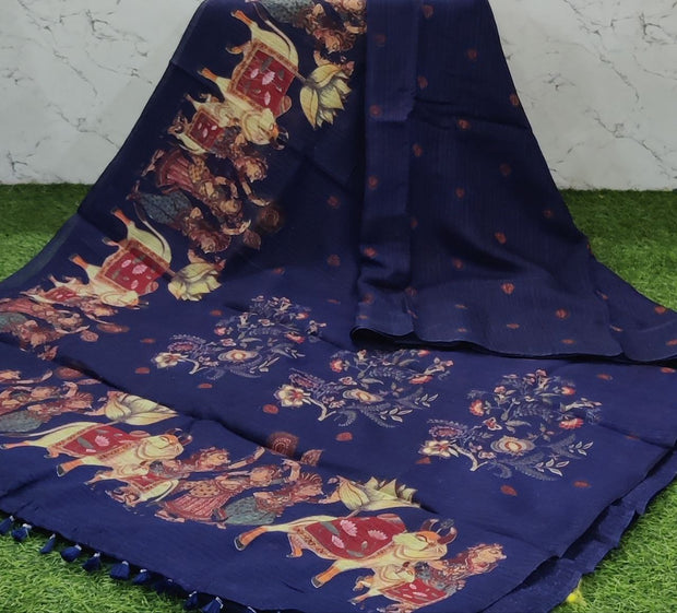 Blue Jute Kalamkari 27 A5-4E