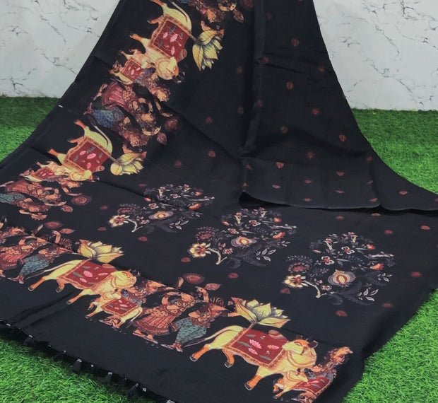 Black Jute Kalamkari 27 A5-3E