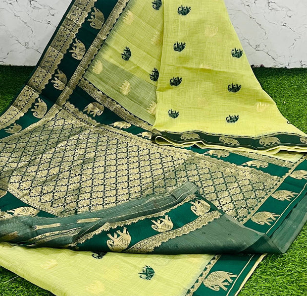 Pista Green Handloom Mangalgiri 14 K5-3