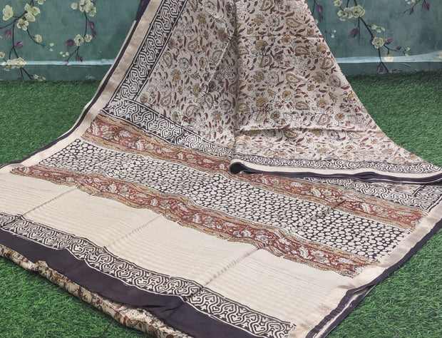 Cream-Brown Mysore Silk 5Jan6