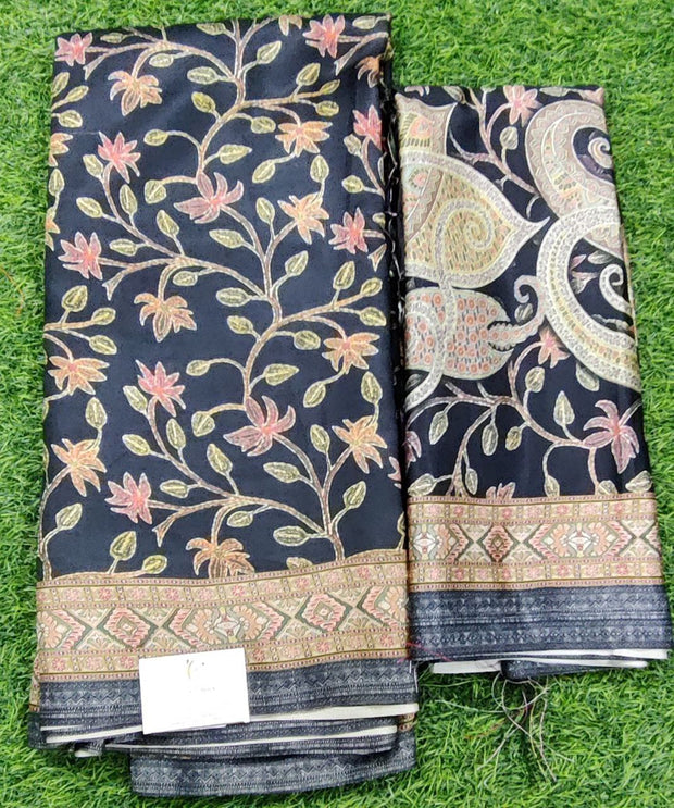 Black Saree W Shawl 28 A5-3E