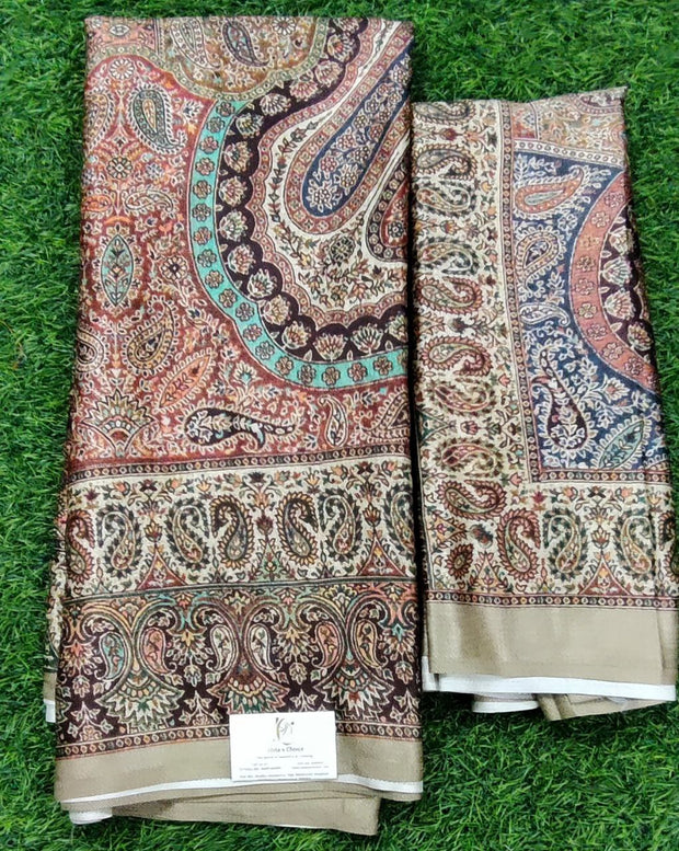 Brown Saree W Shawl 28 A5-7E