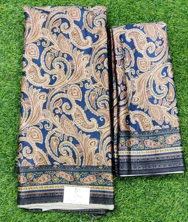 Blue Saree W Shawl 28 A5-1E