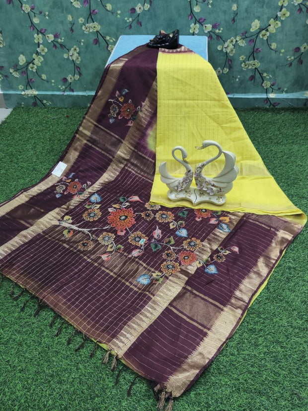 Yellow Mangalagiri Silk 8JAN6