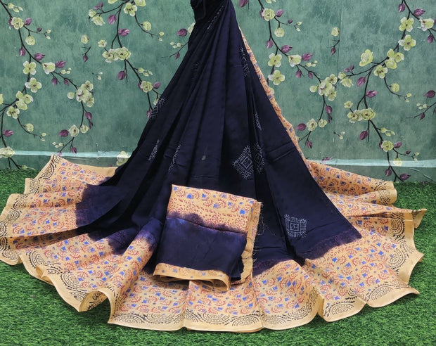 Dark Blue Leheriya Georgette 9JAN8E