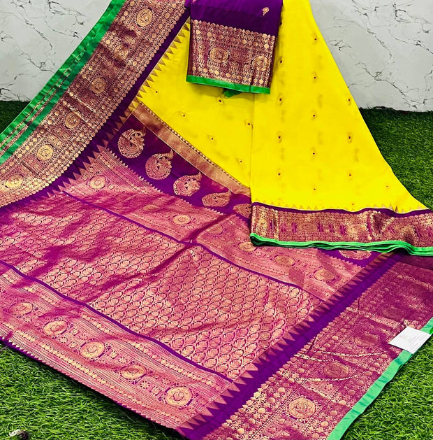 Yellow Handloom Gadwal 22 K5-1