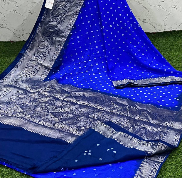 Blue Bandhini Pattu 23 K5-8