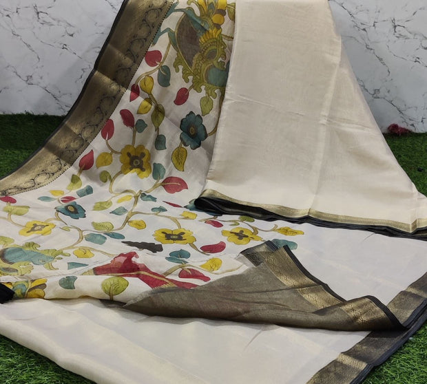 Dark Green Tissue Kalamkari 6 B5-3