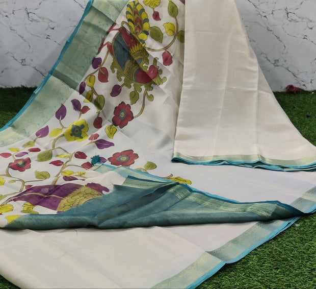 Lux Green Tissue Kalamkari 6 B5-5