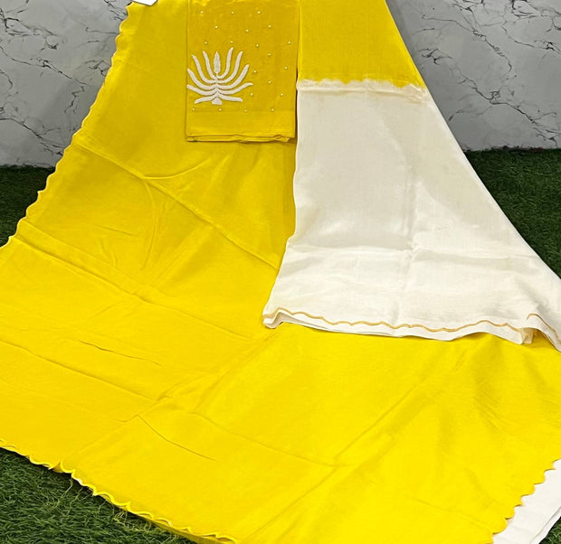 Yellow Mangalgiri Work 25 K5-3