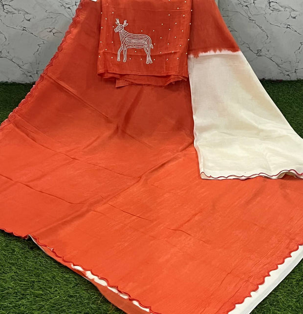 Orange Mangalgiri Work 25 K5-8