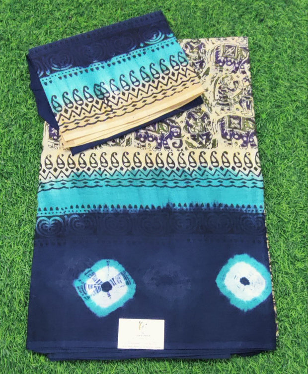 Robin Blue Kalamkari Pallavi Cotton 14 E5-12E