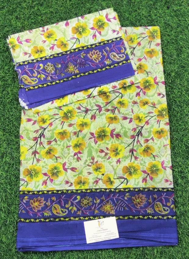 Yellow Floral Pallavi Cotton 14 E5-2E