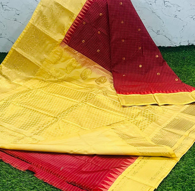 Reddish Maroon Handloom Gadwal 27 K5-1