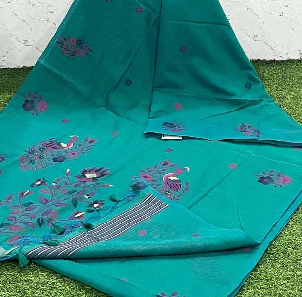 Rama Blue Handloom Jamdani 28 K5-8