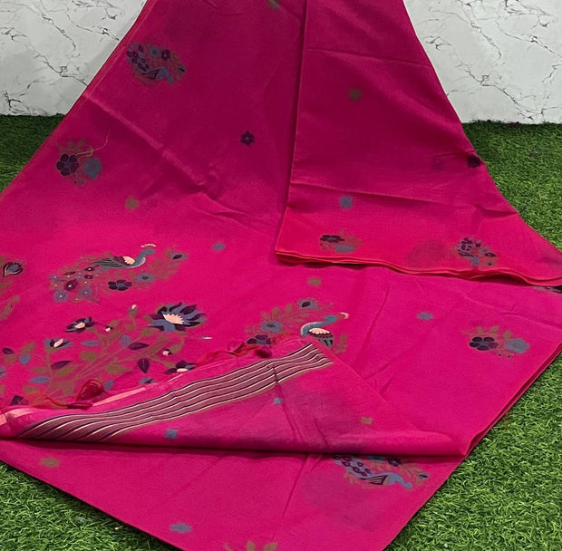 Pink Handloom Jamdani 28 K5-7