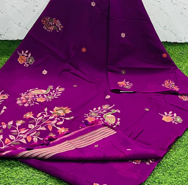 Purple Handloom Jamdani 28 K5-6