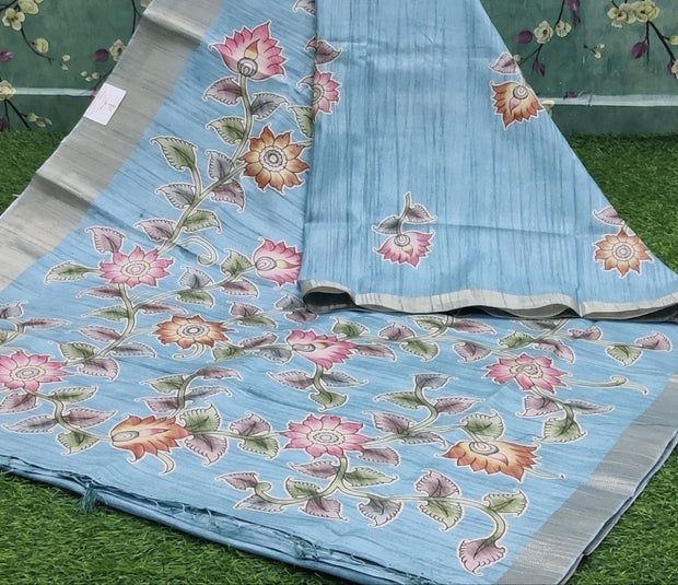 Blue Tussar Silk  20JAN18