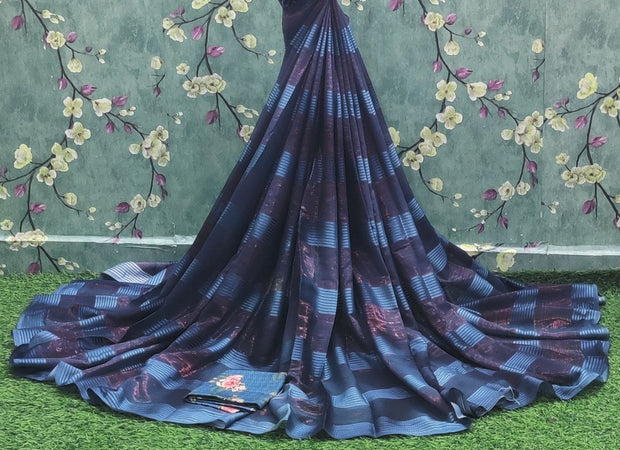 Peacock Blue Georgette 20JAN10E