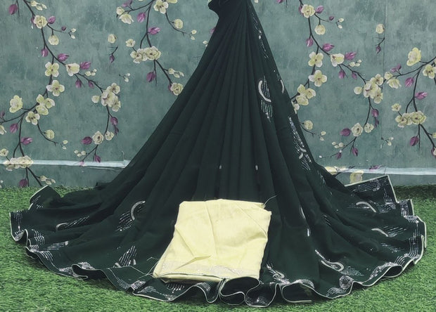 Bottle Green Georgette 20JAN3E