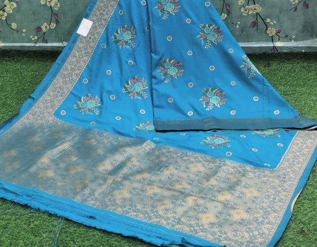 Blue Banarasi Pattu 22JAN9E