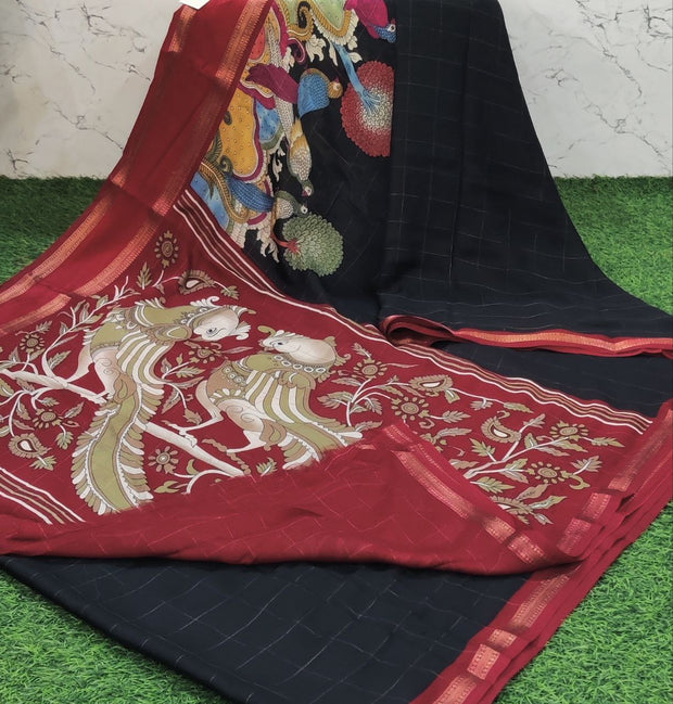 Black Mysore Crepe 15 B5-3