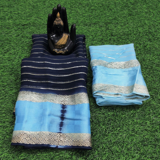 Peacock Blue Pure Georgette 31JAN4E