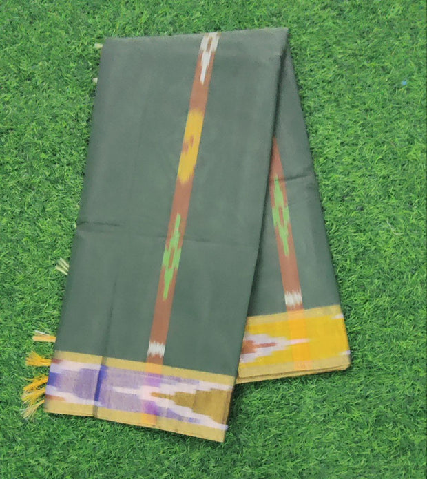 Dark Green Ikkat Handloom 3 C5-9E