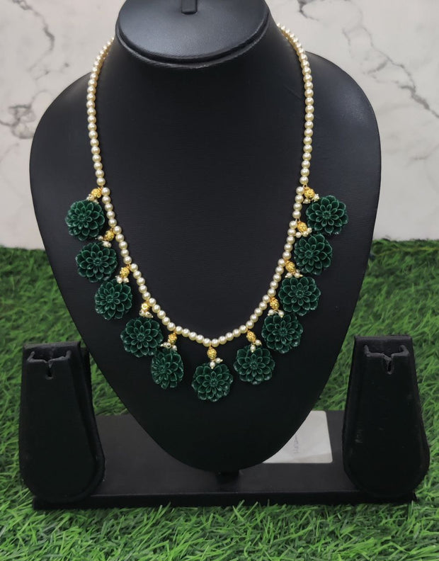 Green Flower Beads 4 C5-8E