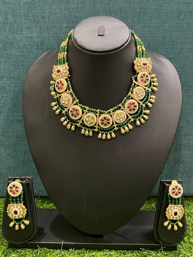 Green Kundan Set 4 L4-3
