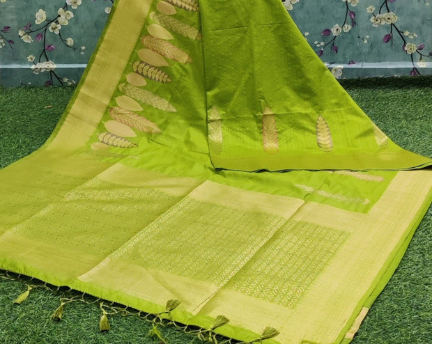 Mehandi green meena silk 2I 4-7