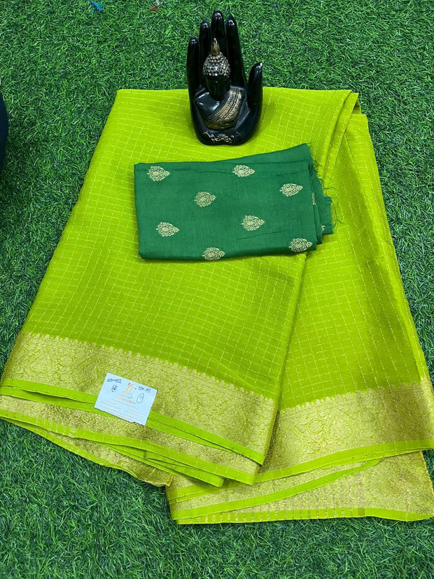 Green Kadhi Georgette 8 L4-13E