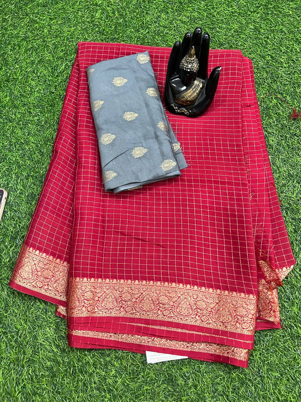 Maroon Kadhi Georgette 8 L4-11E