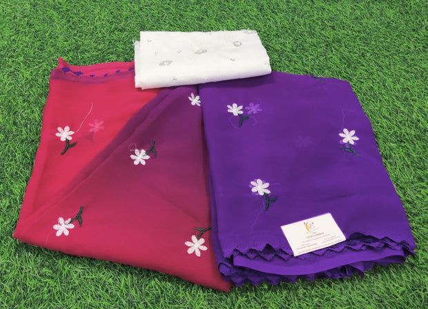 Burgundy Pink Georgette 20 L4-9E