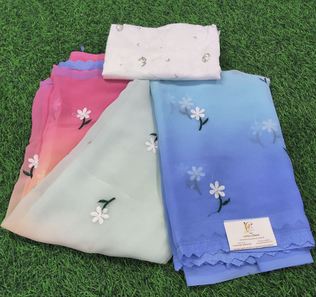 Blue Pink Georgette 20 L4-7E