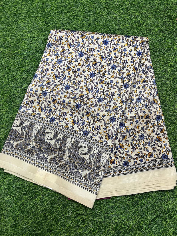 Cream Burgundy Kashmir Silk 23 L4-8E